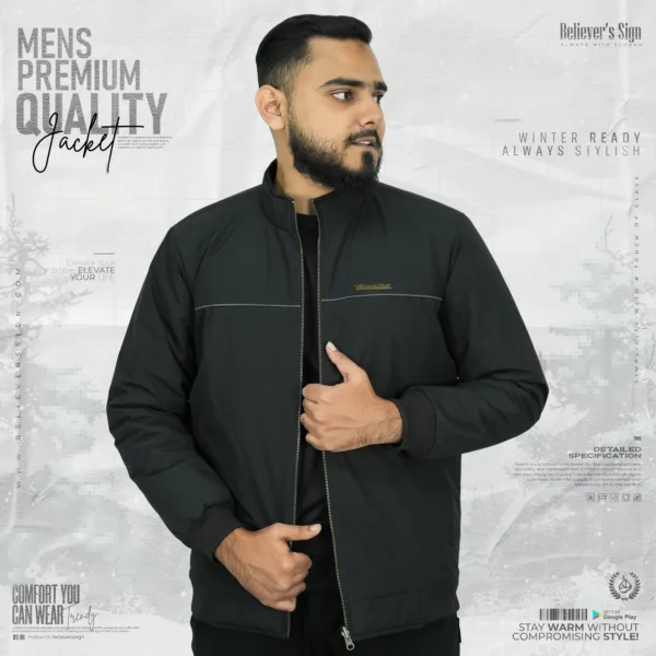 Black Double Part Jacket - Alhamdulillah