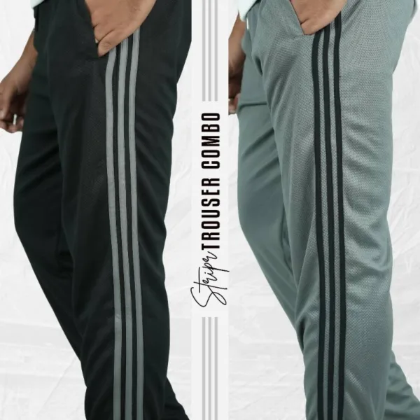 2 Pcs Soft Side-striped Trousers